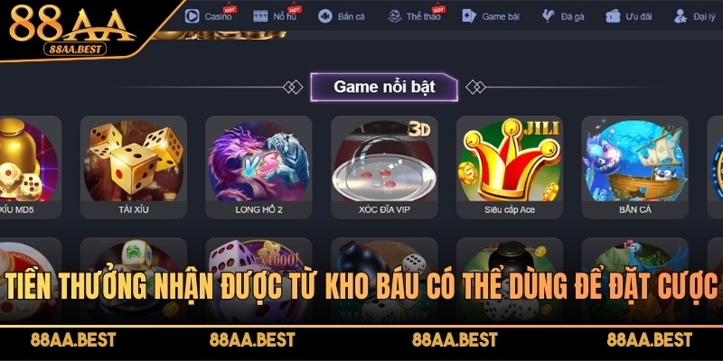 Giới thiệu bạn bè tham gia 88AA, nhận quà liền tay 3 Tiền thưởng nhận được từ khuyến mãi có thể dùng để đặt cược trò chơi